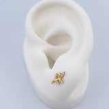 Topos Hojas 0.75gr / Circones Blancos Oro Amarillo 18K &