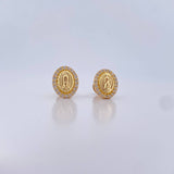 Topos Virgen Guadalupe 1.45gr / Circones Blancos Oro Amarillo 18K $
