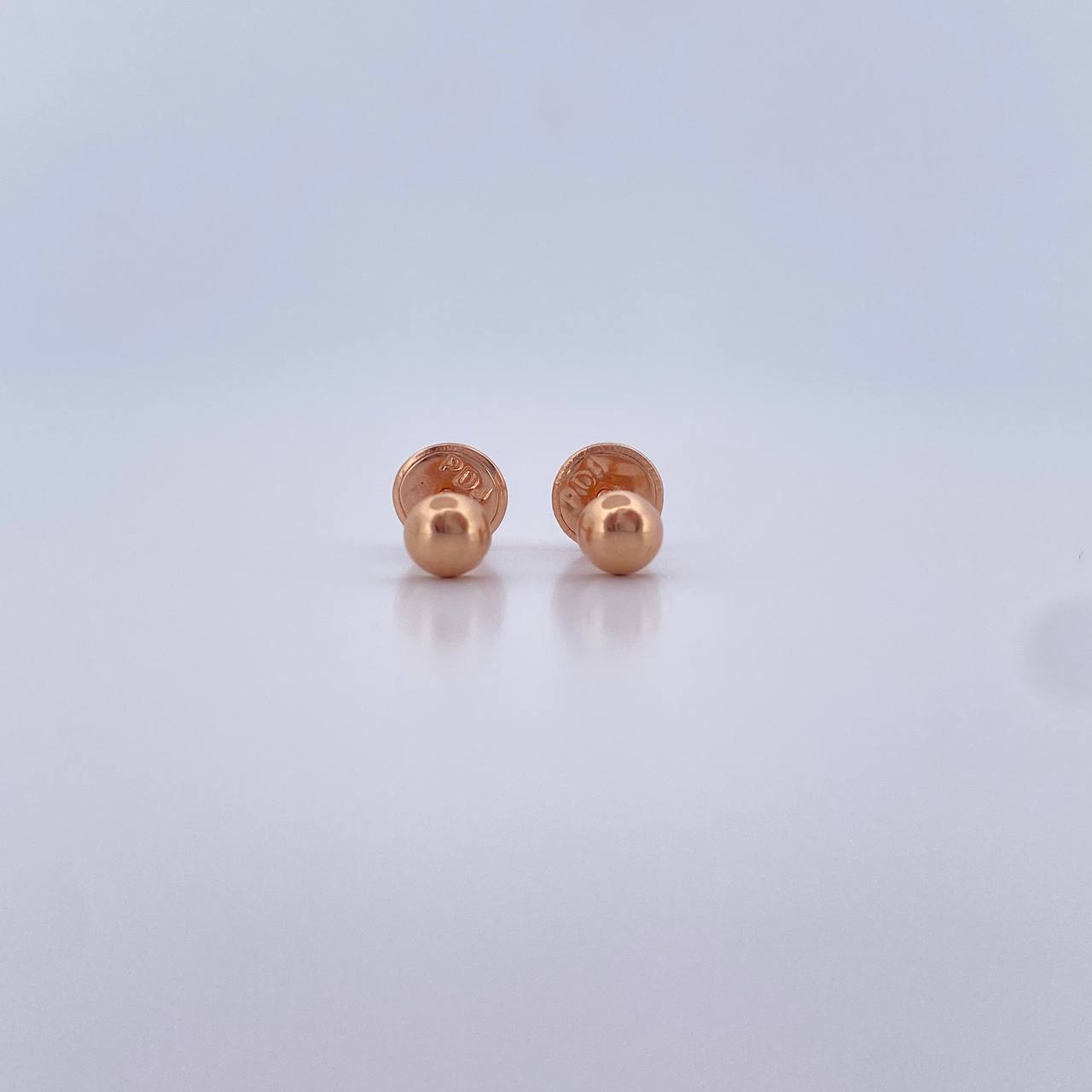 Topos Media Bola 0.35gr / 3mm Lisa Oro Rosa 18K $