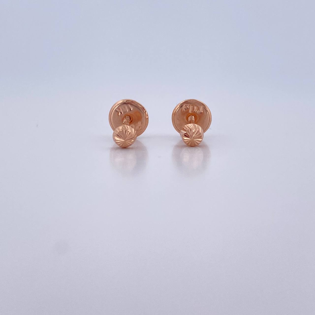 Topos Media Bola 0.4gr / 3mm Diamantadas Oro Rosa 18K $