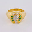 Anillo Herradura Caballo 5.95 g / T10 1/4 Dos Oros Amarillo Blanco 18K