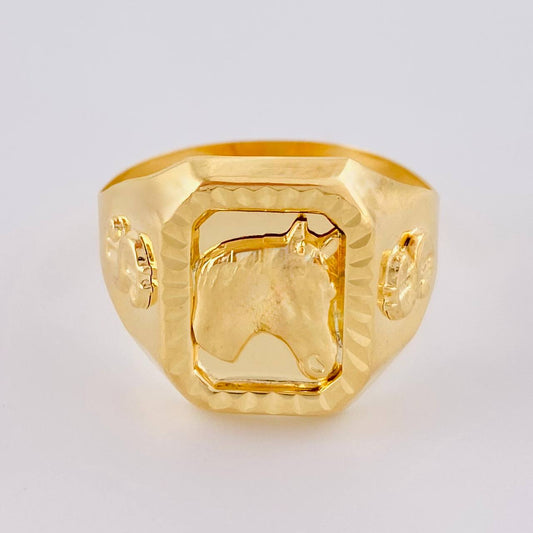 Anillo Sello Caballo Dolar 4.05 g / T12 1/2 Oro Amarillo 18K