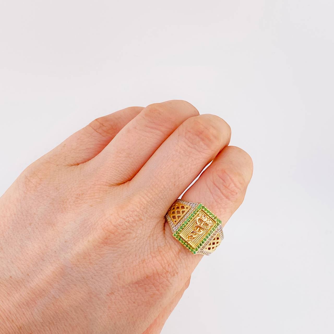 Anillo Caduceo De Serpiente 7.2 g / T10 1/4 Oro Amarillo 18K