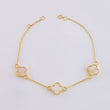 Pulso Modulable Trebol Blanco 3.75 g / 19.3 cm - 17.8 cm / 1.4 mm Oro Amarillo 18K