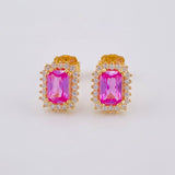 Topos Halo Rectangulo 2.1 g / 9.24 mm Oro Amarillo 18K