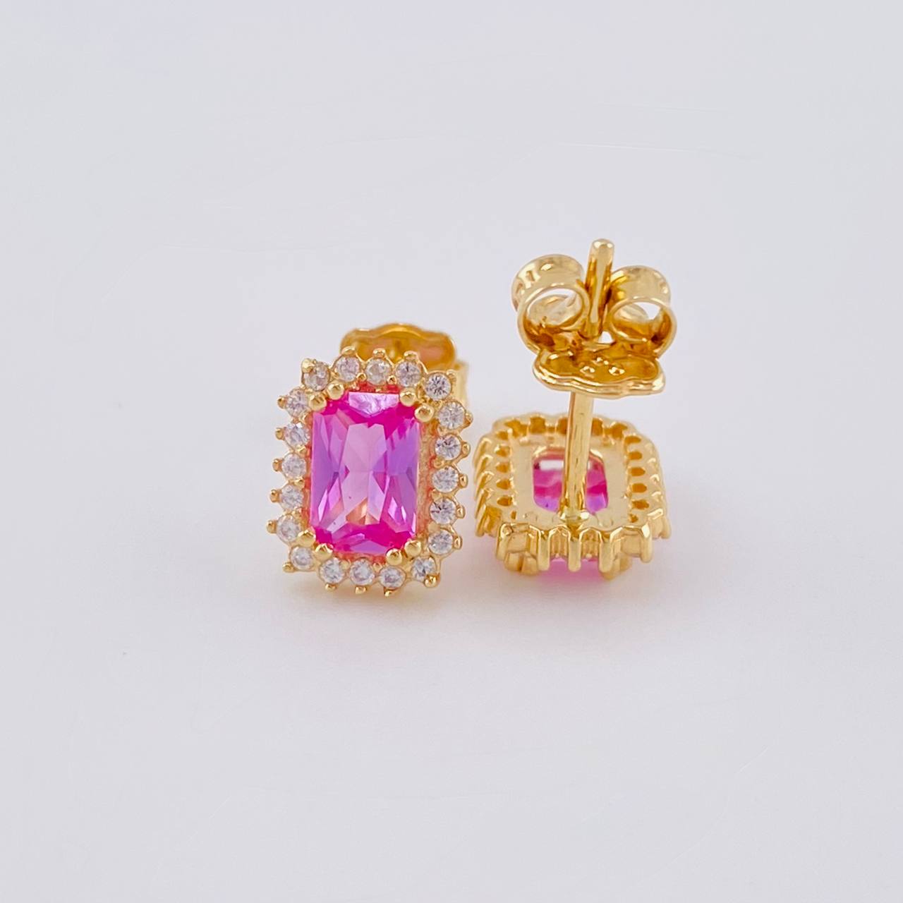 Topos Halo Rectangulo 2.1 g / 9.24 mm Oro Amarillo 18K