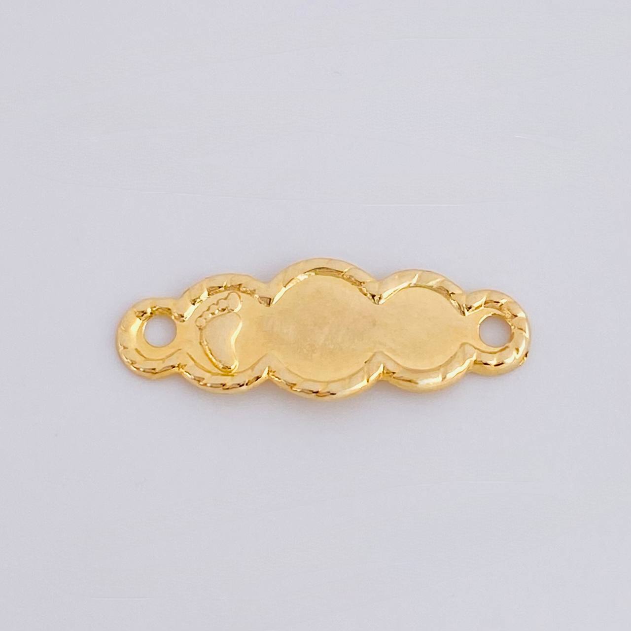 Herraje Placa Nube Pie Bordeada 0.25 g / 2.2 cm Oro Amarillo 18K