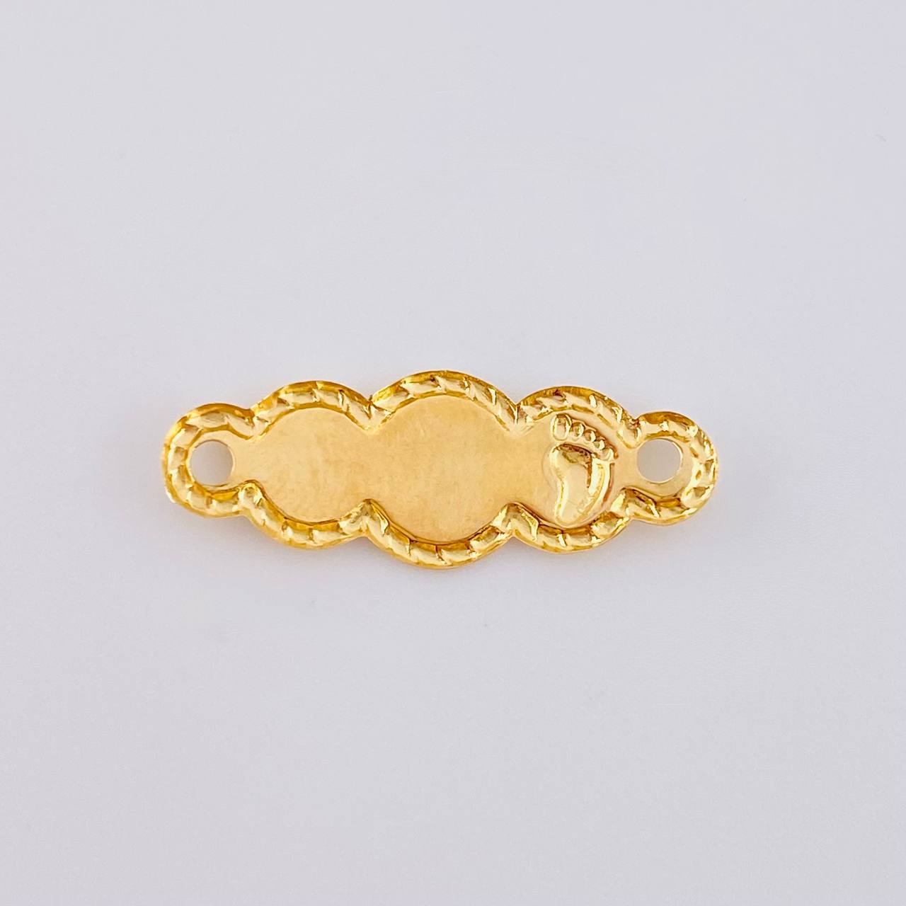 Herraje Placa Nube Pie Bordeada 0.25 g / 2.2 cm Oro Amarillo 18K