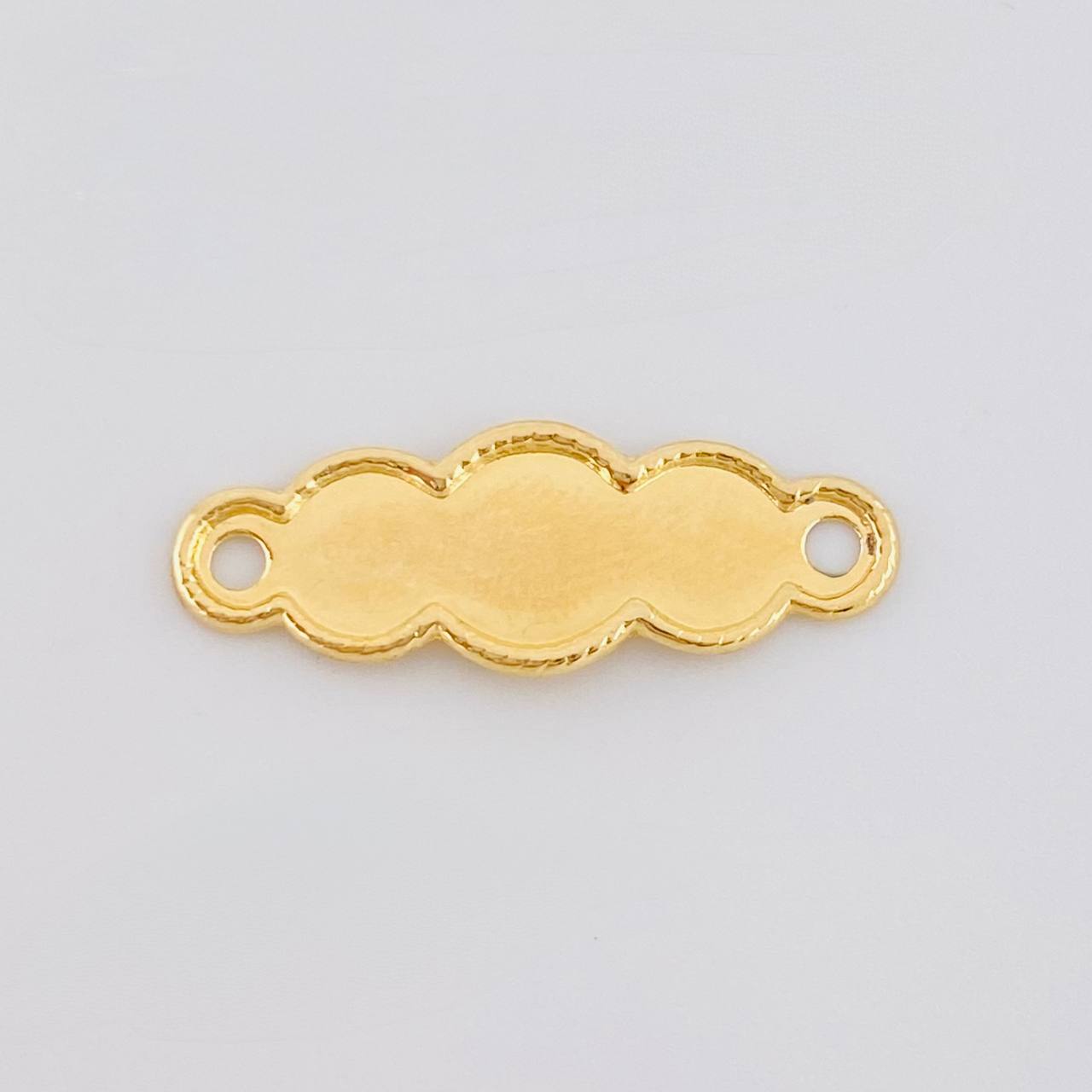Herraje Placa Nube Bordeada 0.25 g / 2.2 cm Oro Amarillo 18K