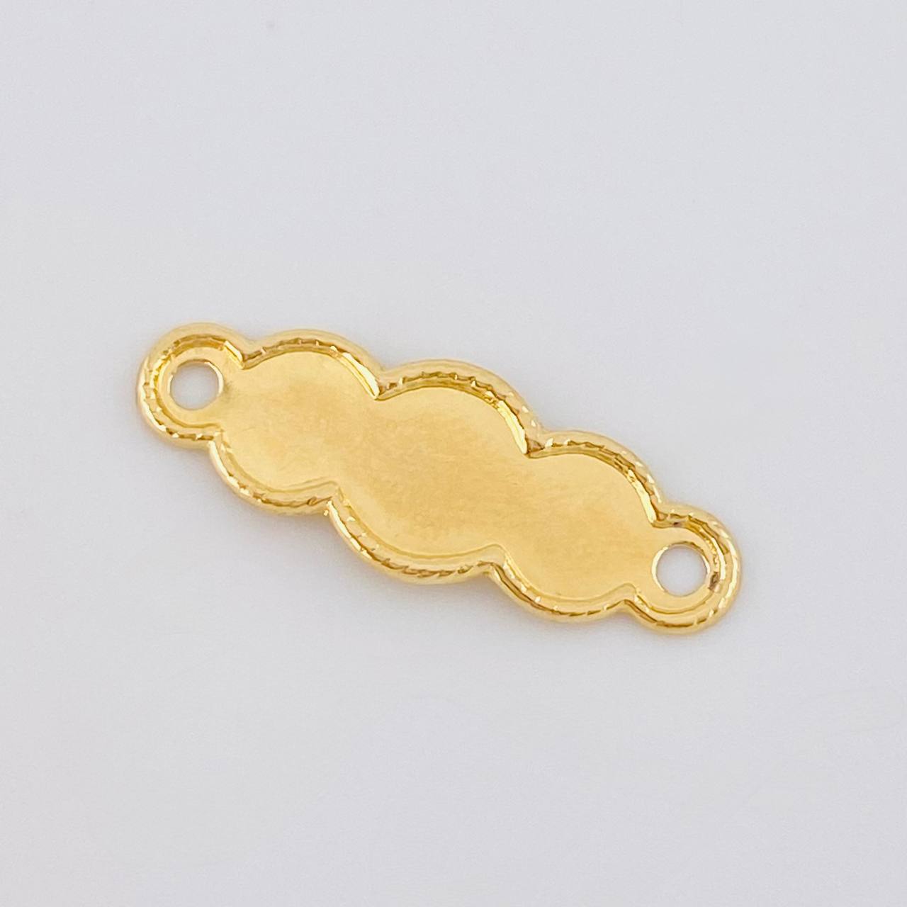 Herraje Placa Nube Bordeada 0.25 g / 2.2 cm Oro Amarillo 18K