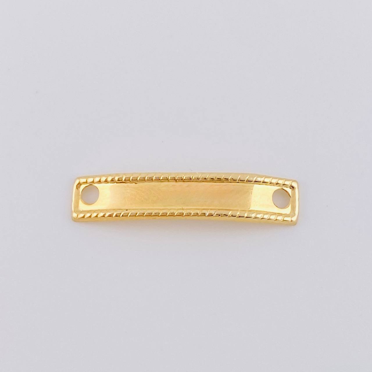 Herraje Placa Rectangular Bordeada 0.2 g / 2 cm Oro Amarillo 18K