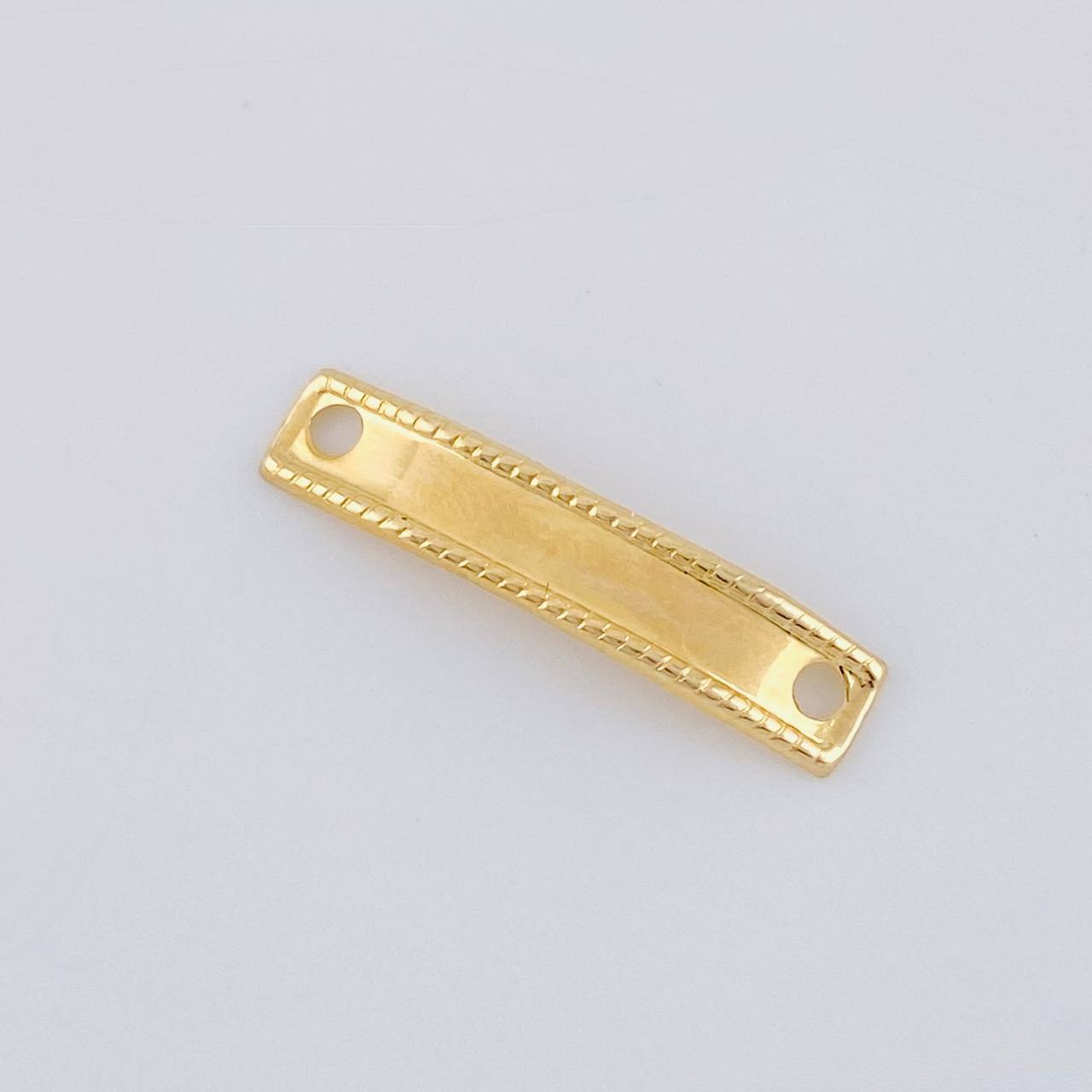 Herraje Placa Rectangular Bordeada 0.2 g / 2 cm Oro Amarillo 18K