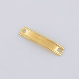Herraje Placa Rectangular Bordeada 0.2 g / 2 cm Oro Amarillo 18K