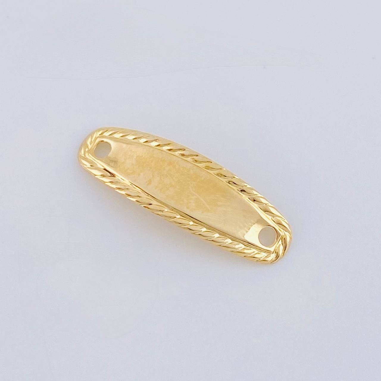 Herraje Placa Ovalada Bordeada 0.25 g / 2.2 cm Oro Amarillo 18K