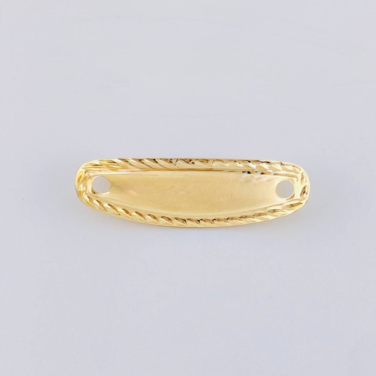 Herraje Placa Ovalada Bordeada 0.25 g / 2.2 cm Oro Amarillo 18K