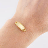 Herraje Placa Ovalada Bordeada 0.25 g / 2.2 cm Oro Amarillo 18K