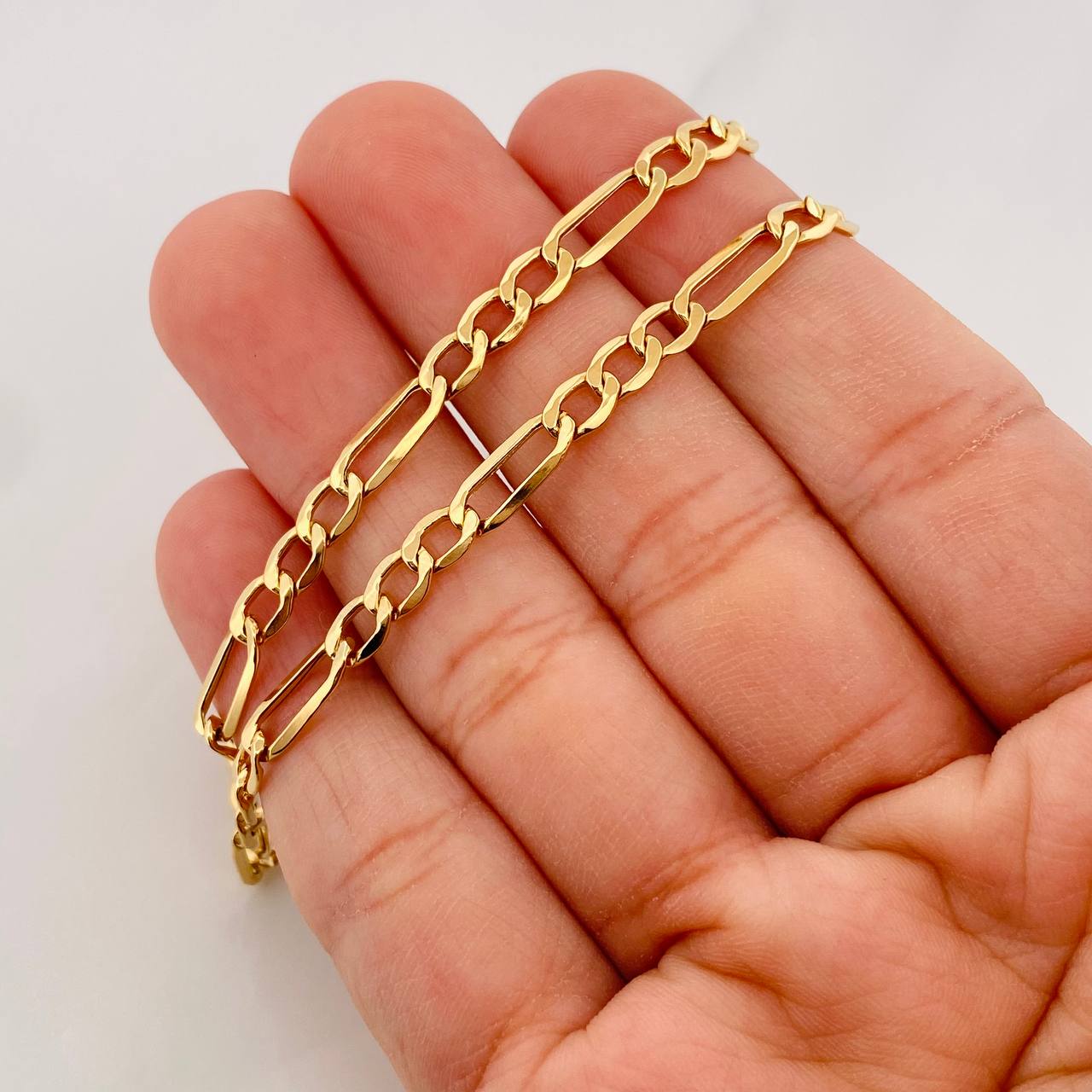 Cadena Figaro 7.7g / 60cm / 4.35mm Oro Amarillo 18K
