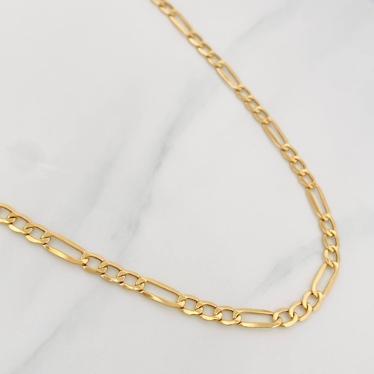 Cadena Figaro 7.7g / 60cm / 4.35mm Oro Amarillo 18K