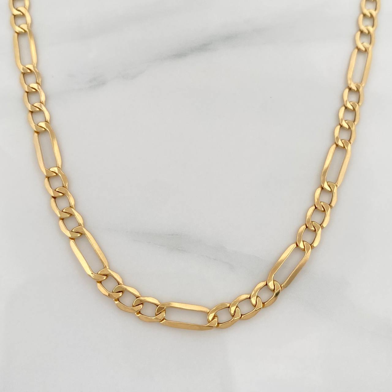 Cadena Figaro 7.7g / 60cm / 4.35mm Oro Amarillo 18K
