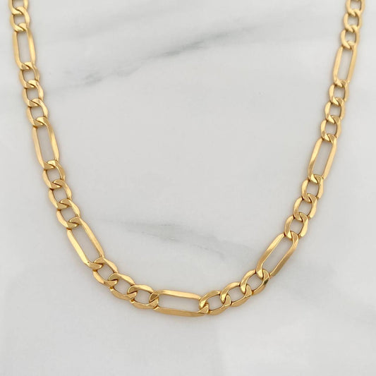 Cadena Figaro 7.7g / 60cm / 4.35mm Oro Amarillo 18K