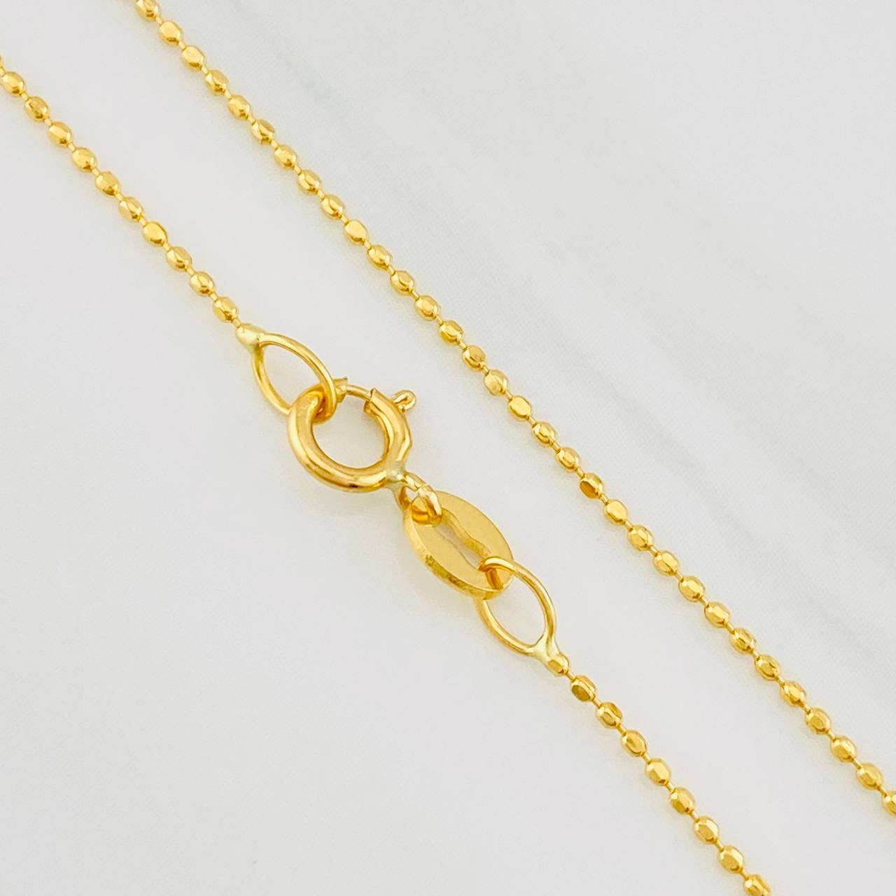 Cadena Mini Militar 2.1g / 45cm / 0.89mm Oro Amarillo 18K
