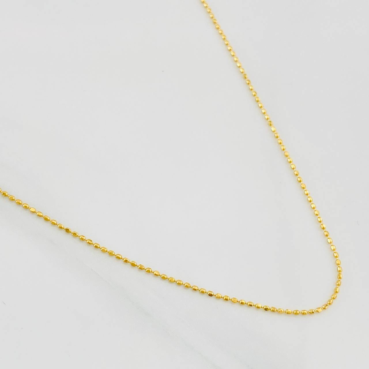Cadena Mini Militar 2.1g / 45cm / 0.89mm Oro Amarillo 18K