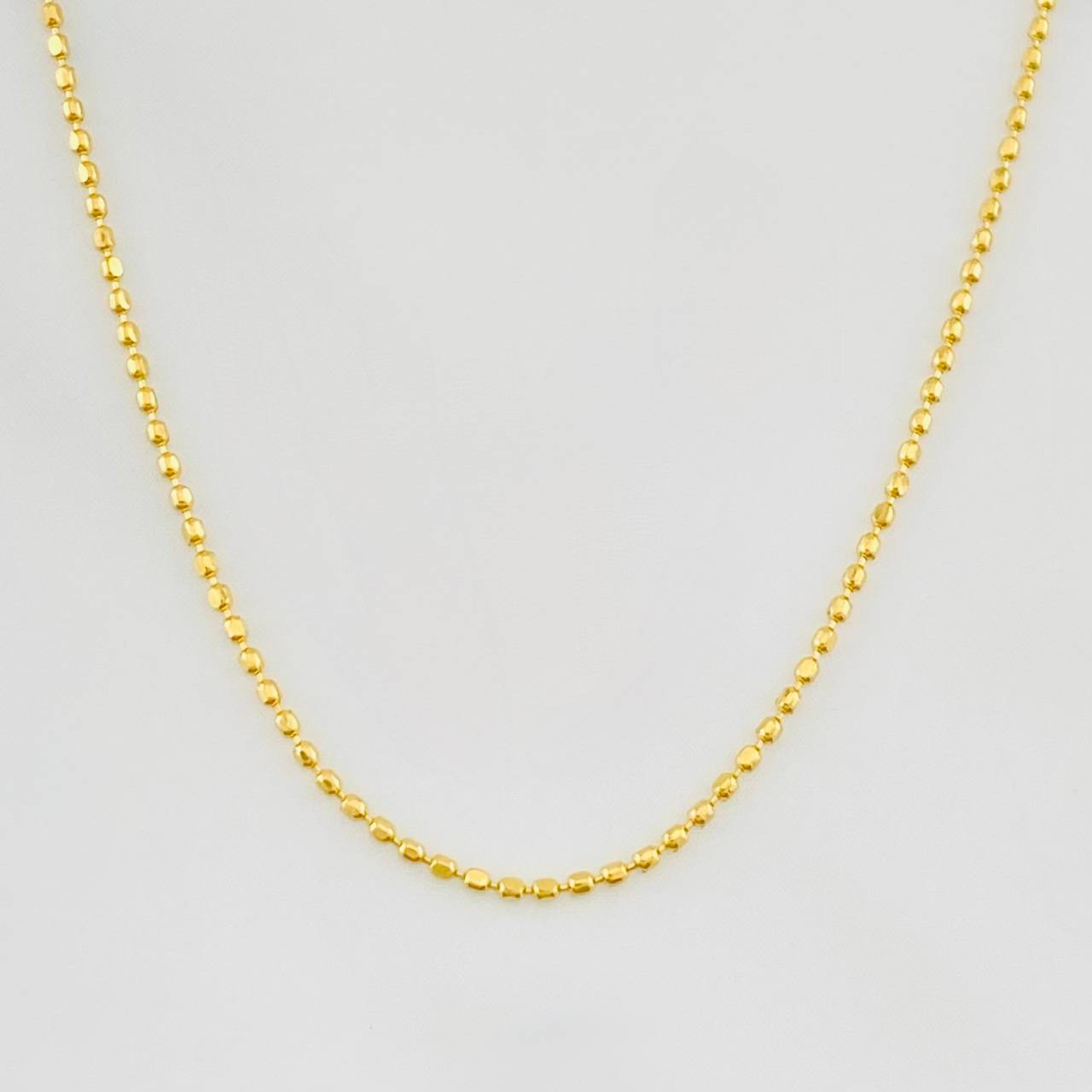 Cadena Mini Militar 2.1g / 45cm / 0.89mm Oro Amarillo 18K