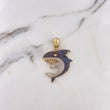 Dije Tiburon 14gr / 4.8cm / Circones Blancos Azules Oro Amarillo 18K $