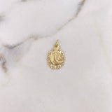 Dije Medalla 0.85gr / 2.1cm / Diamantada Oro Amarillo 18K $