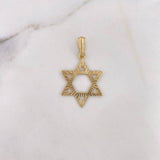 Dije Estrella De David 2.15gr / 4cm / Diamantada Oro Amarillo 18K #