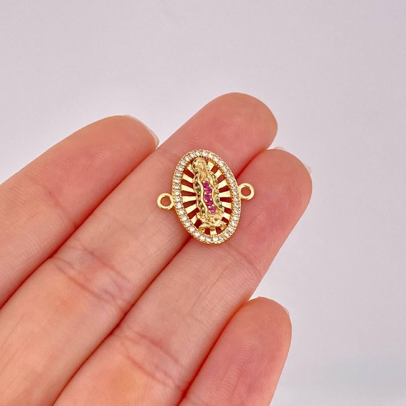 Herraje Virgen de Guadalupe 2.05g / 1.8cm Oro Amarillo 18K