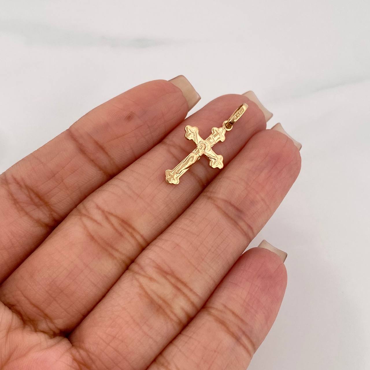 Dije Cruz Cristo Ortodoxa 0.7 g / 2.5 cm Oro Amarillo 18K
