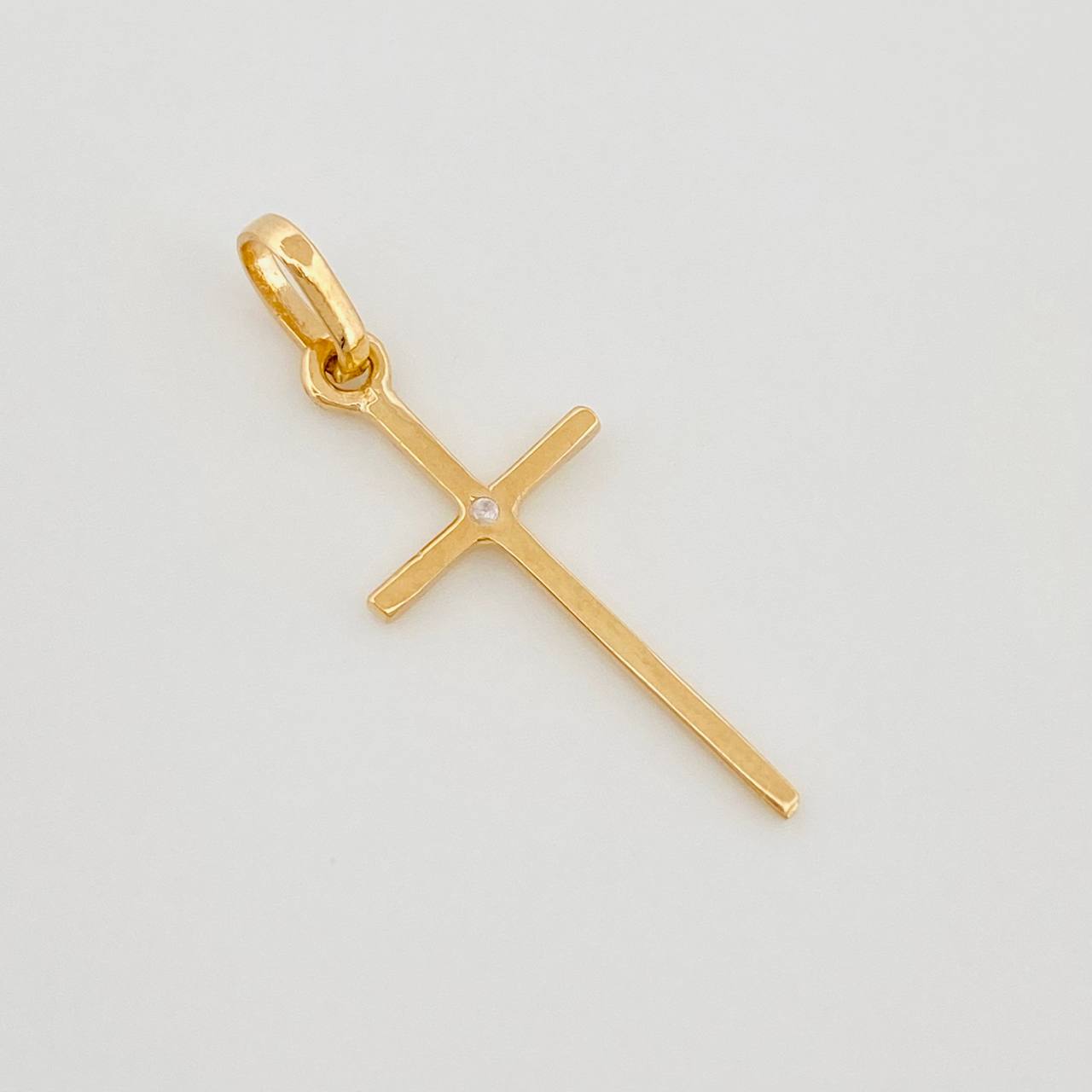 Dije Cruz Lisa 0.65 g / 2.8 cm Oro Amarillo 18K