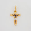 Dije Cruz Cristo 0.9 g / 2 cm Tres Oros Amarillo Blanco Negro 18K