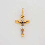 Dije Cruz Cristo Milagroso De Buga 0.85 g / 2.2 cm Tres Oros 18K