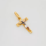 Dije Cruz Cristo Milagroso De Buga 0.8 g / 2.3 cm Tres Oros 18K