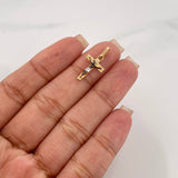 Dije Cruz Cristo Milagroso De Buga 0.85 g / 2.2 cm Tres Oros 18K