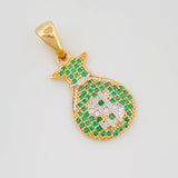 Dije Bolsa De Dinero 2.6 g / 3 cm Dos Oros Amarillo Blanco 18K