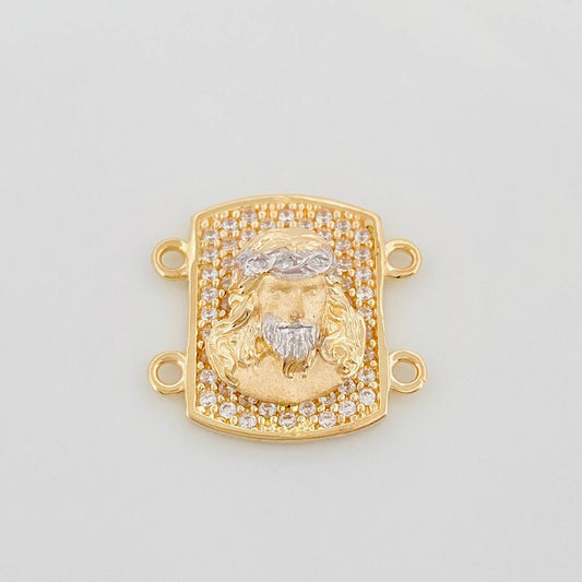 Herraje Cristo 2.75 g / 1.5 cm Dos Oros Amarillo Blanco 18K