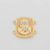 Herraje Cristo 2.75 g / 1.5 cm Dos Oros Amarillo Blanco 18K