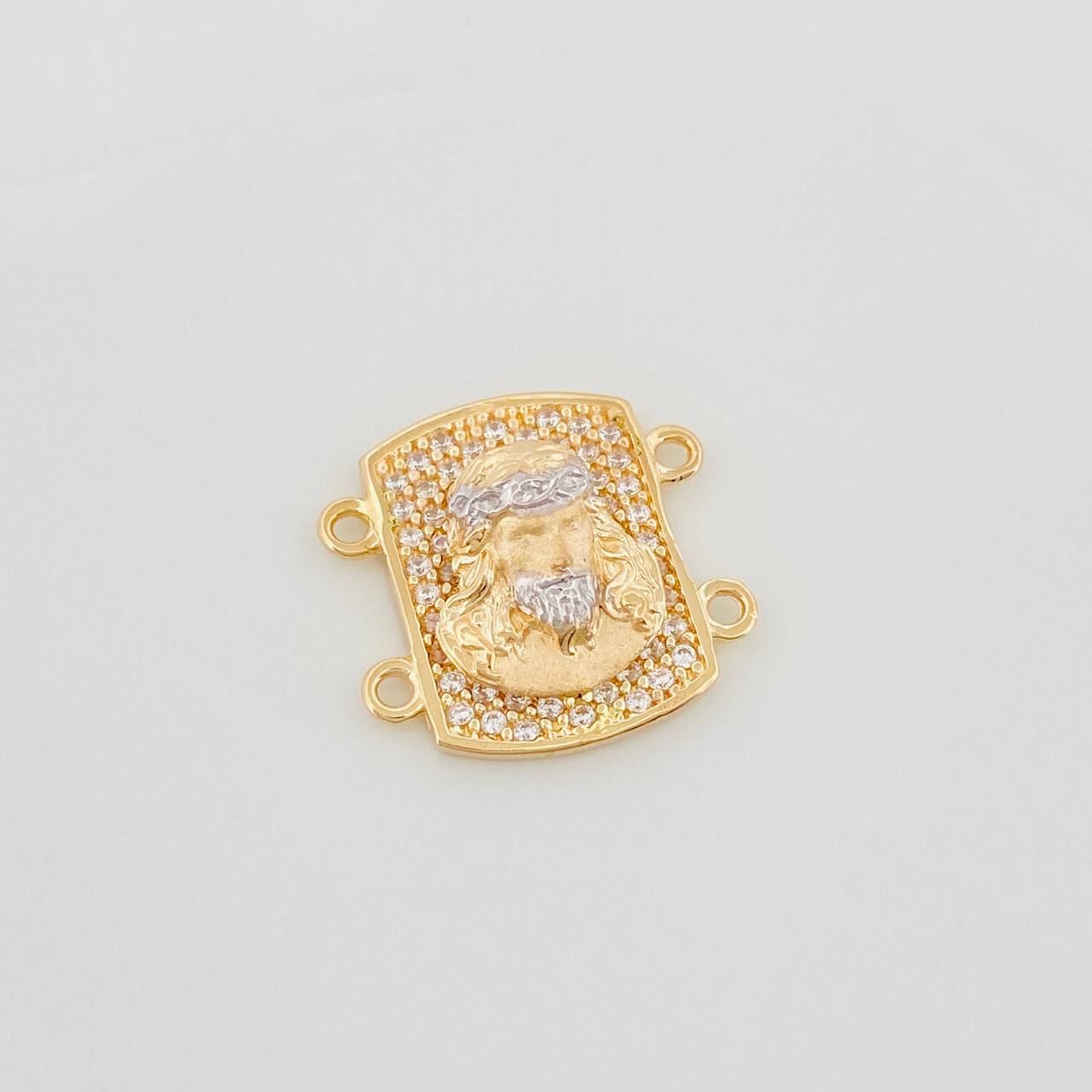 Herraje Cristo 2.75 g / 1.5 cm Dos Oros Amarillo Blanco 18K