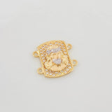 Herraje Cristo 2.75 g / 1.5 cm Dos Oros Amarillo Blanco 18K