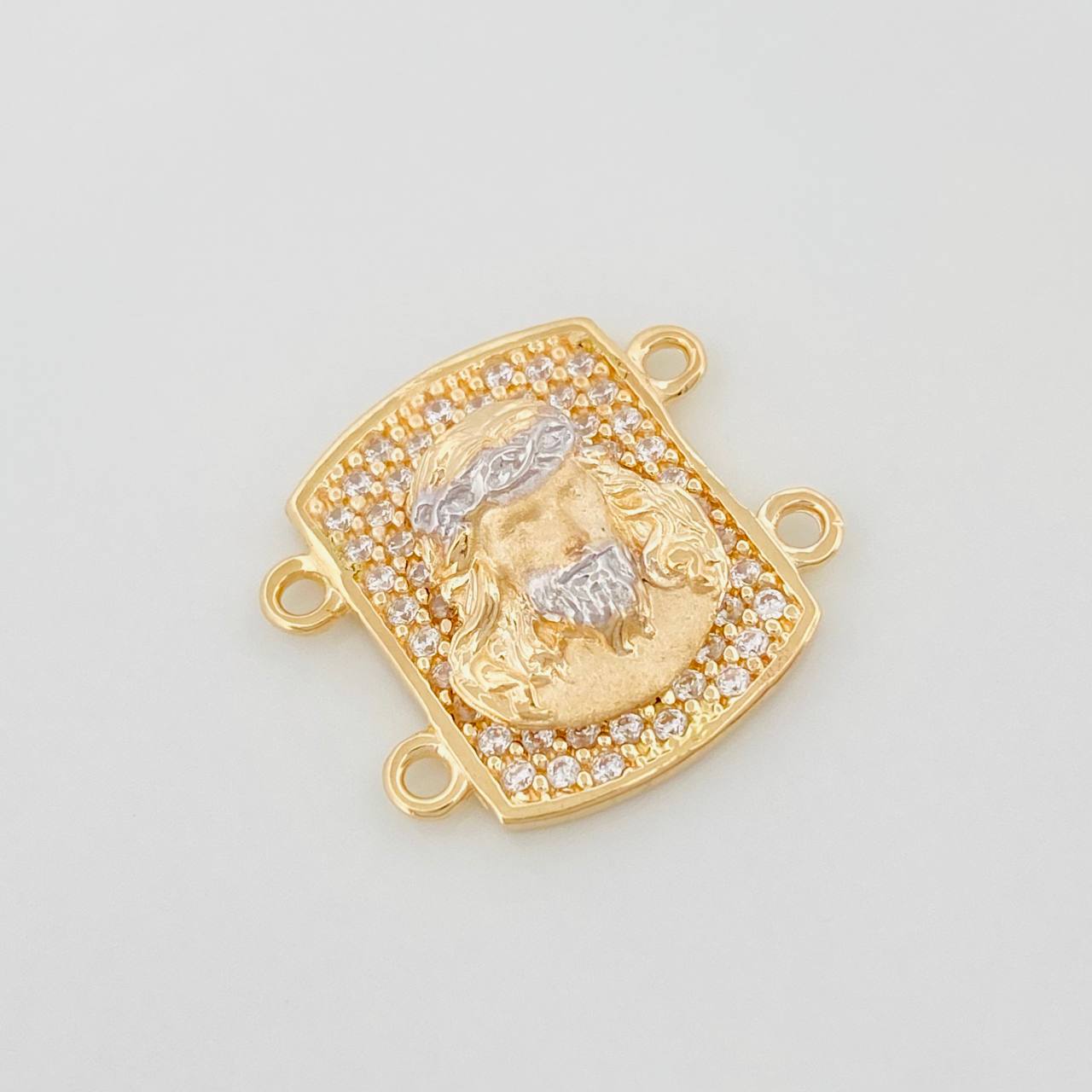 Herraje Cristo 2.75 g / 1.5 cm Dos Oros Amarillo Blanco 18K