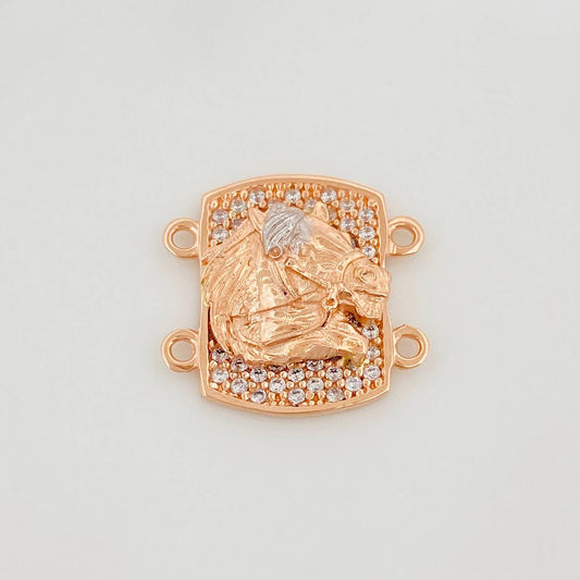 Herraje Herradura Caballo 2.55 g / 1.5 cm Dos Oros Blanco Rosa 18K