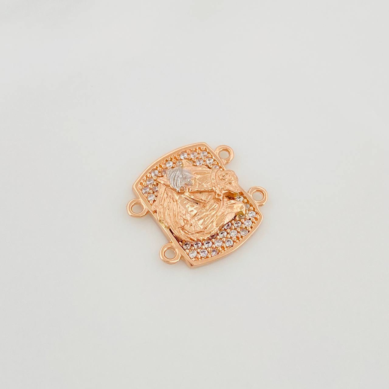 Herraje Herradura Caballo 2.55 g / 1.5 cm Dos Oros Blanco Rosa 18K