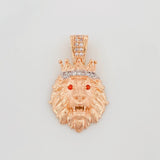Dije Leon 3.35 g / 2.5 cm Dos Oros Blanco Rosa 18K