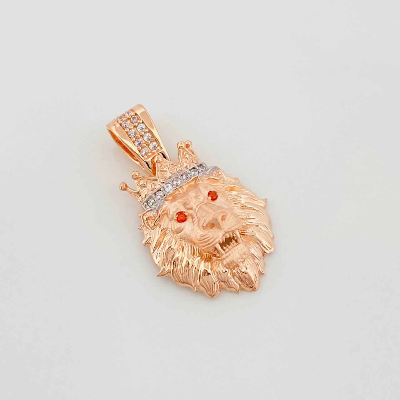 Dije Leon 3.35 g / 2.5 cm Dos Oros Blanco Rosa 18K