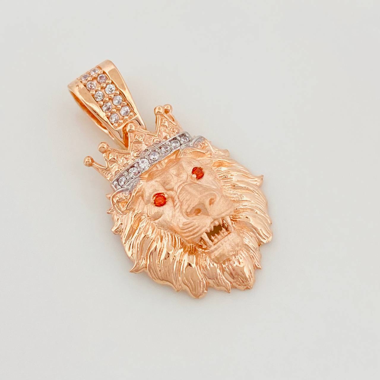 Dije Leon 3.35 g / 2.5 cm Dos Oros Blanco Rosa 18K