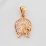Dije Herradura Caballo 2.35 g / 2.5 cm Dos Oros Blanco Rosa 18K