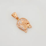 Dije Herradura Caballo 2.35 g / 2.5 cm Dos Oros Blanco Rosa 18K